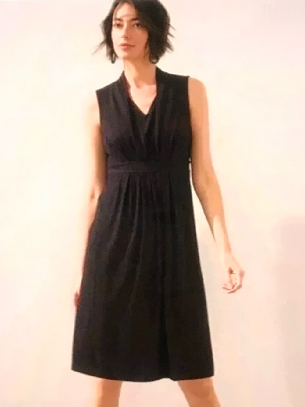CHICO’S Pleated Black Sleeveless Dress Women’s Size 12 -14 Large